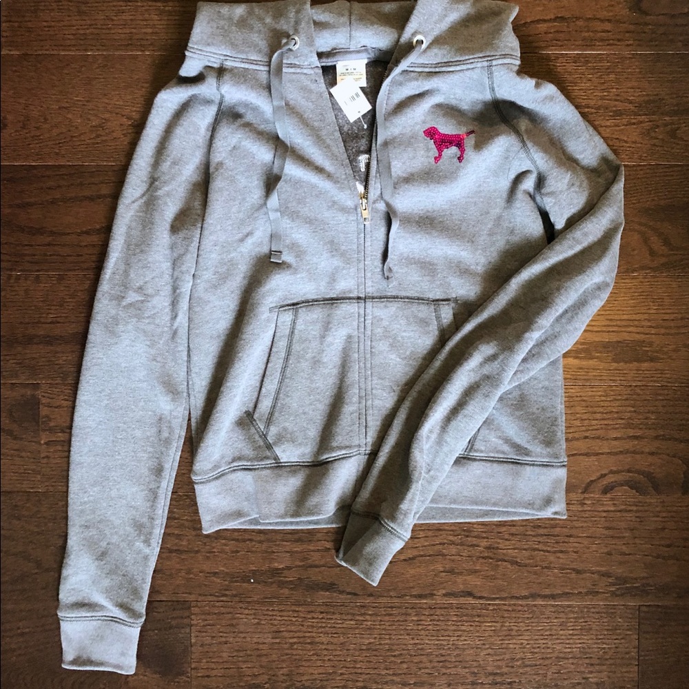 PINK Zip-Up Hoodie Sweatshirt (New With Tags)
